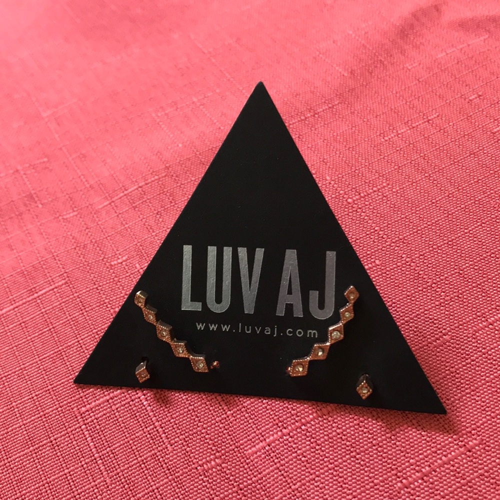 Luv AJ DIAMOND KITE CRAWLER + STUD SET - ROSE GOLD